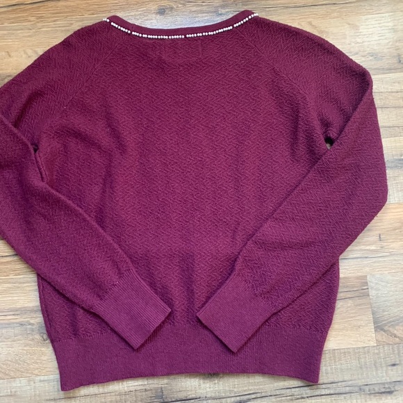 Anthropologie Field Flower Pearled Bow Embellished Sweater Size-XS - Picture 7 of 13